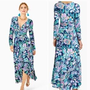 Lilly Pulitzer NWT High tide navy Montague Maxi dress Size-M